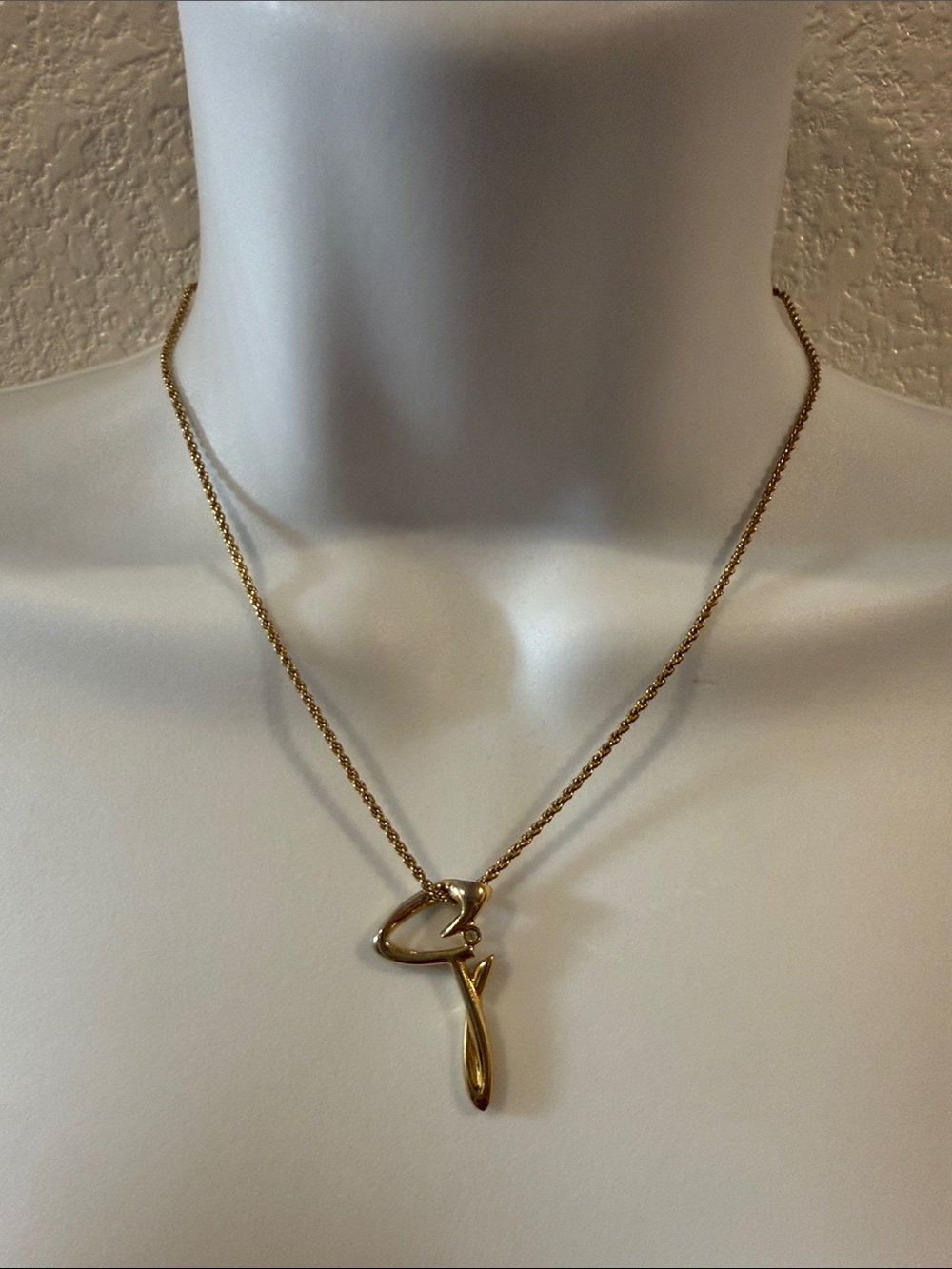 Givenchy Gold Heart Loop Pendant Necklace